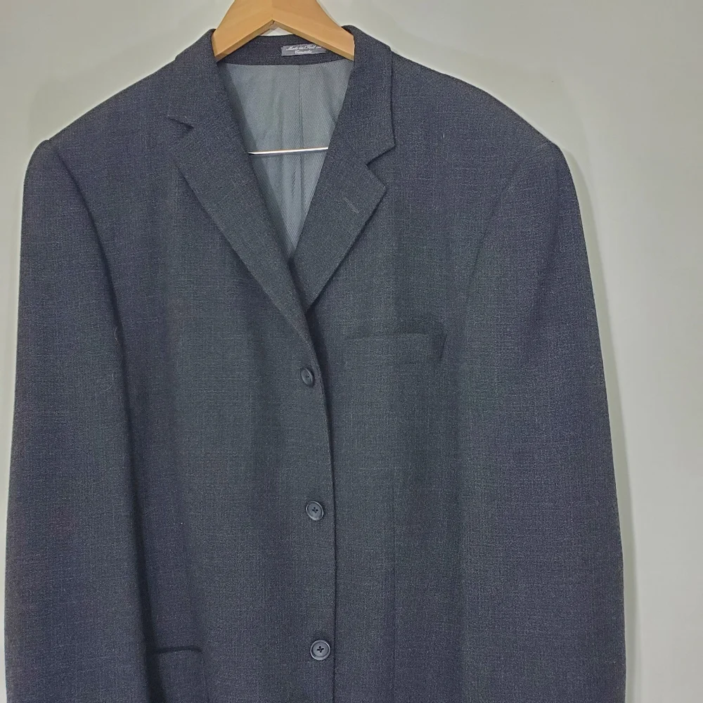 Biella Black/Britches of Georgetowne Gray Wool Knit Jacket, Size 48R